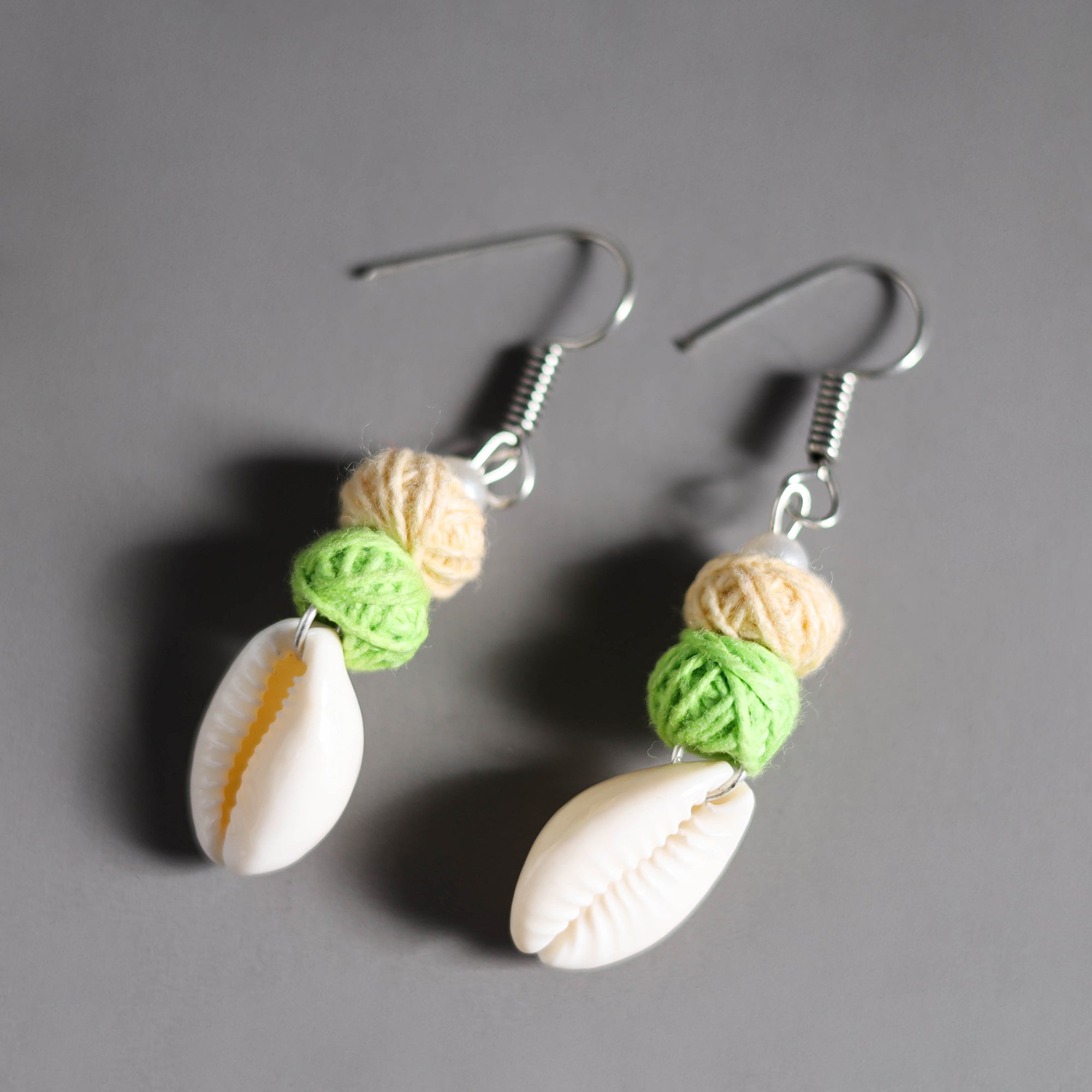 Multicolor - handmade fabart shell work necklace set 06