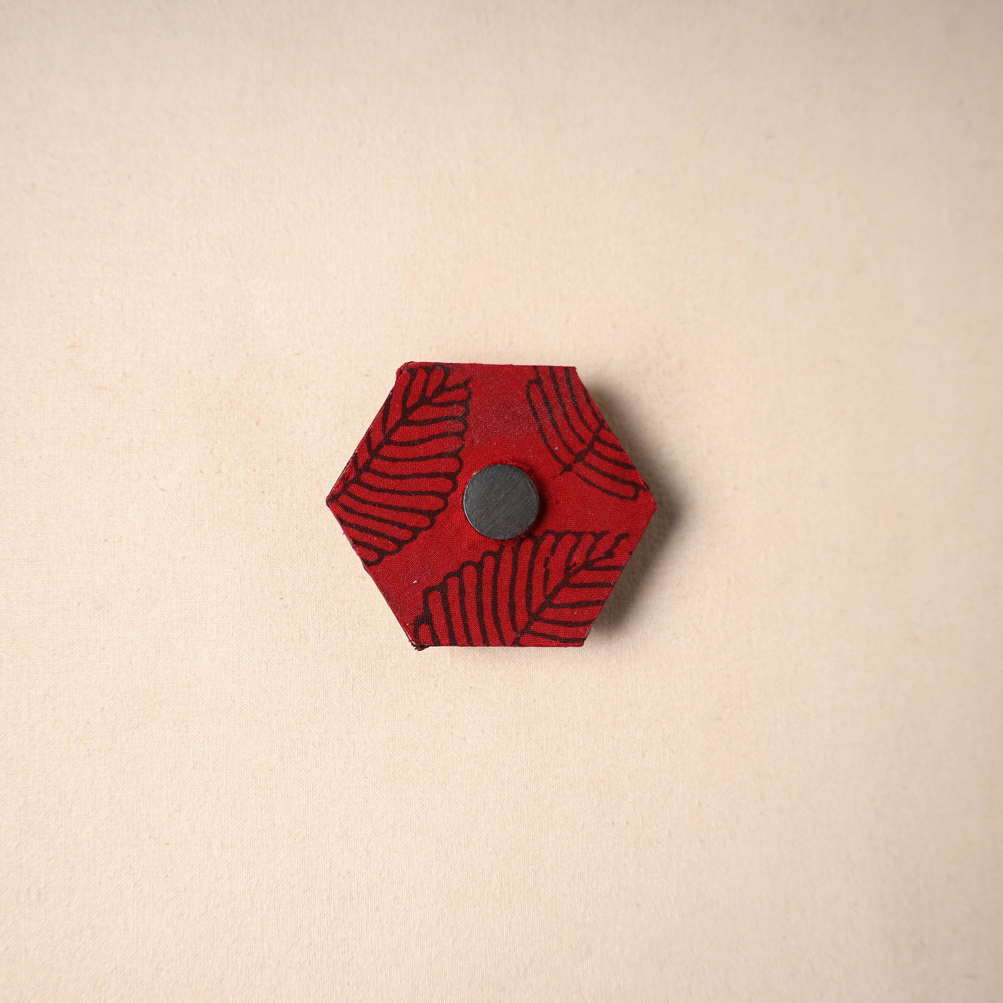 Multicolor - handmade fabart wooden magnet 51 - handcrafted