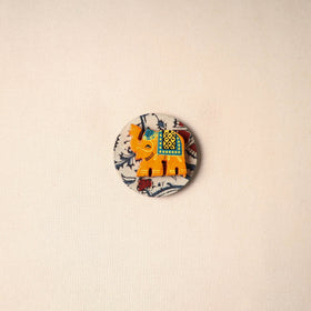 Multicolor - handmade fabart wooden magnet 53 - handcrafted