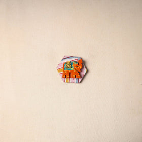 Multicolor - handmade fabart wooden magnet 57 - handcrafted