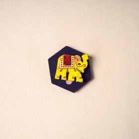 Multicolor - handmade fabart wooden magnet 59 - handcrafted