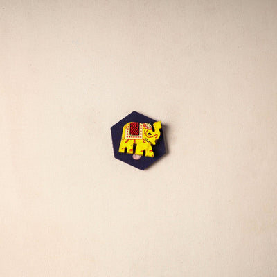 Multicolor - handmade fabart wooden magnet 59 - handcrafted