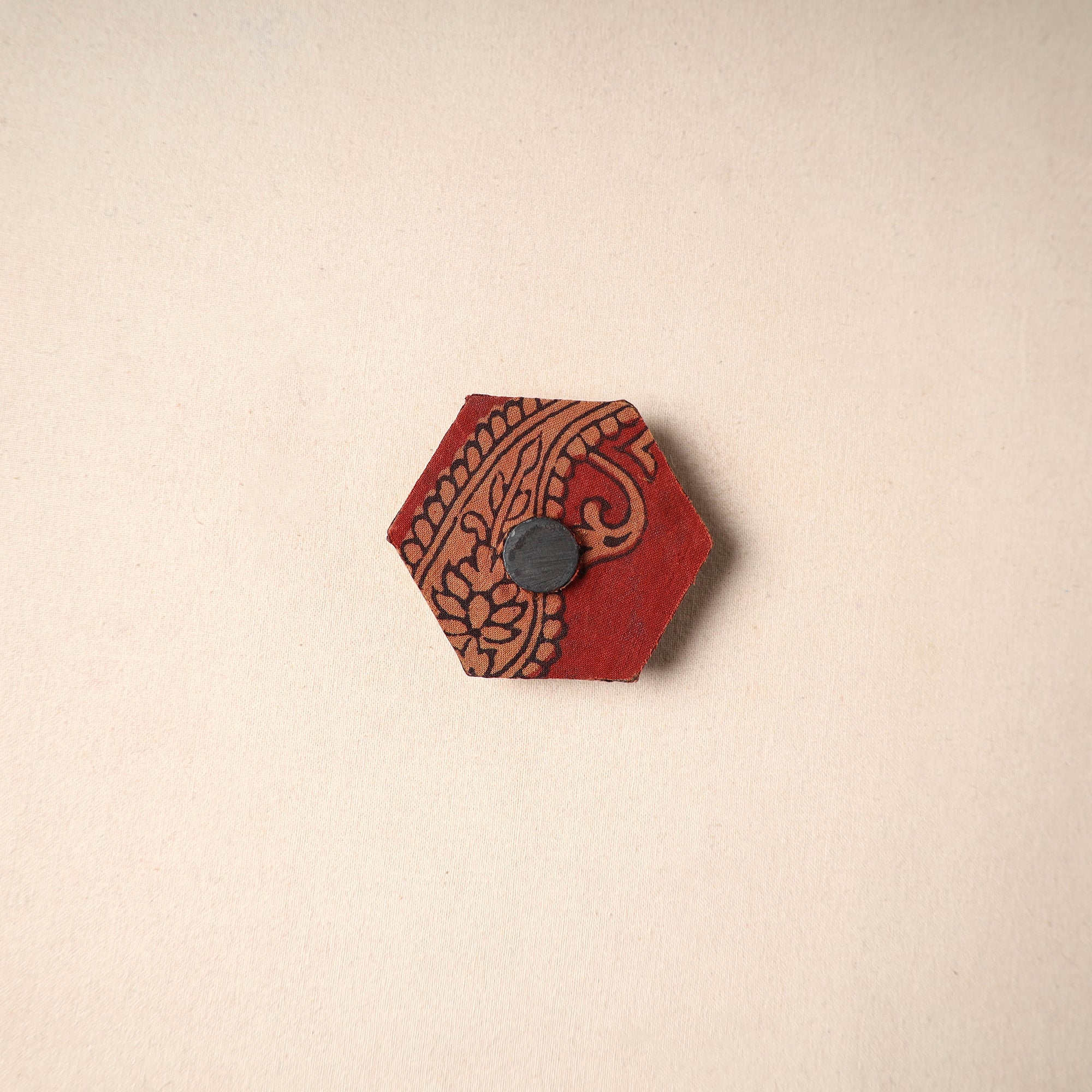 Multicolor - handmade fabart wooden magnet 60 - handcrafted