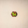 Multicolor - handmade fabart wooden magnet 62 - handcrafted