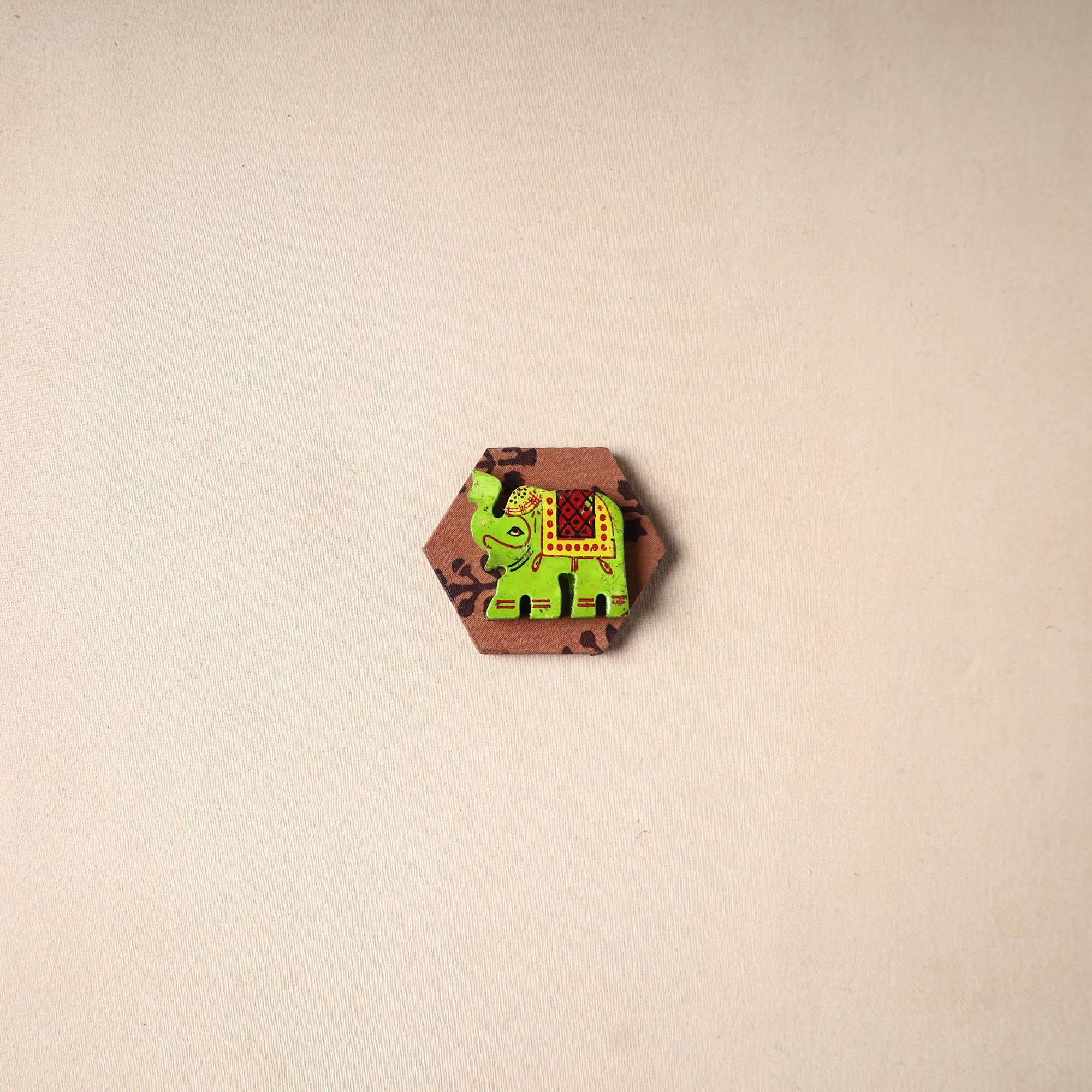 Multicolor - handmade fabart wooden magnet 62 - handcrafted