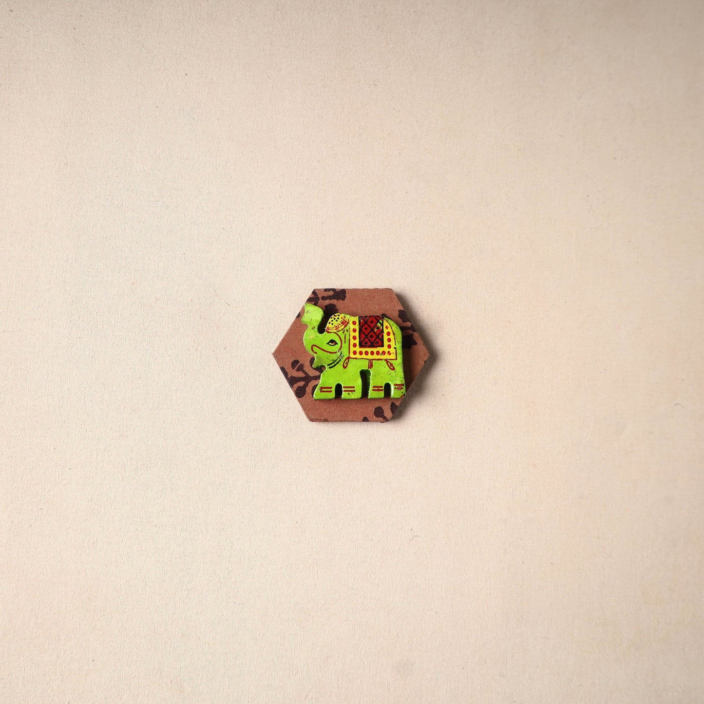 Multicolor - handmade fabart wooden magnet 62 - handcrafted