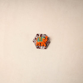 Multicolor - handmade fabart wooden magnet 63 - handcrafted