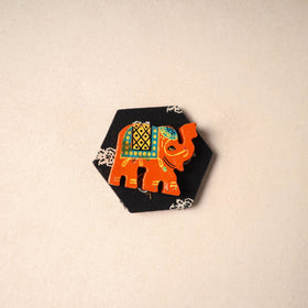Multicolor - handmade fabart wooden magnet 64 - handcrafted