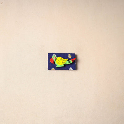 Multicolor - handmade fabart wooden magnet 65 - handcrafted