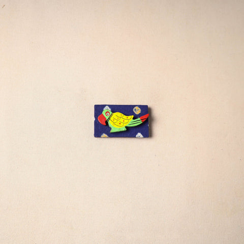 Multicolor - handmade fabart wooden magnet 65 - handcrafted