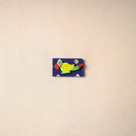 Multicolor - handmade fabart wooden magnet 65 - handcrafted