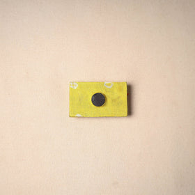Multicolor - handmade fabart wooden magnet 66 - handcrafted