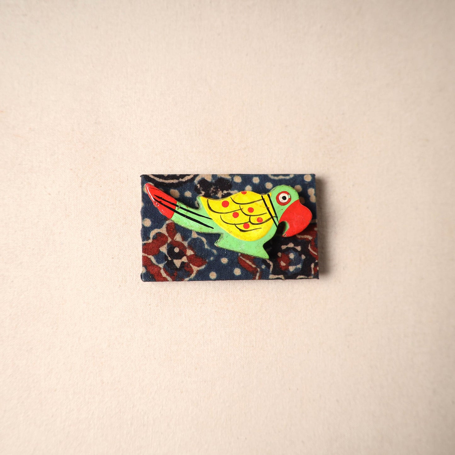 Multicolor - handmade fabart wooden magnet 67 - handcrafted