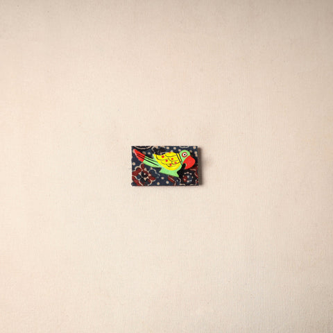 Multicolor - handmade fabart wooden magnet 67 - handcrafted