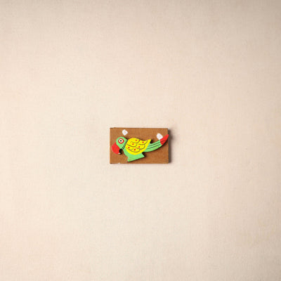 Multicolor - handmade fabart wooden magnet 68 - handcrafted
