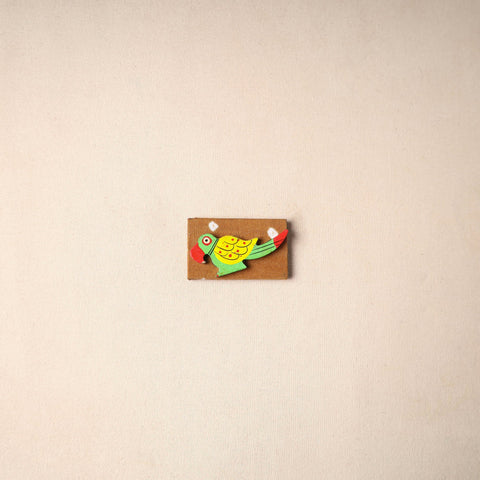 Multicolor - handmade fabart wooden magnet 68 - handcrafted