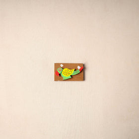 Multicolor - handmade fabart wooden magnet 68 - handcrafted