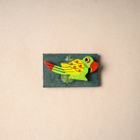 Multicolor - handmade fabart wooden magnet 70 - handcrafted