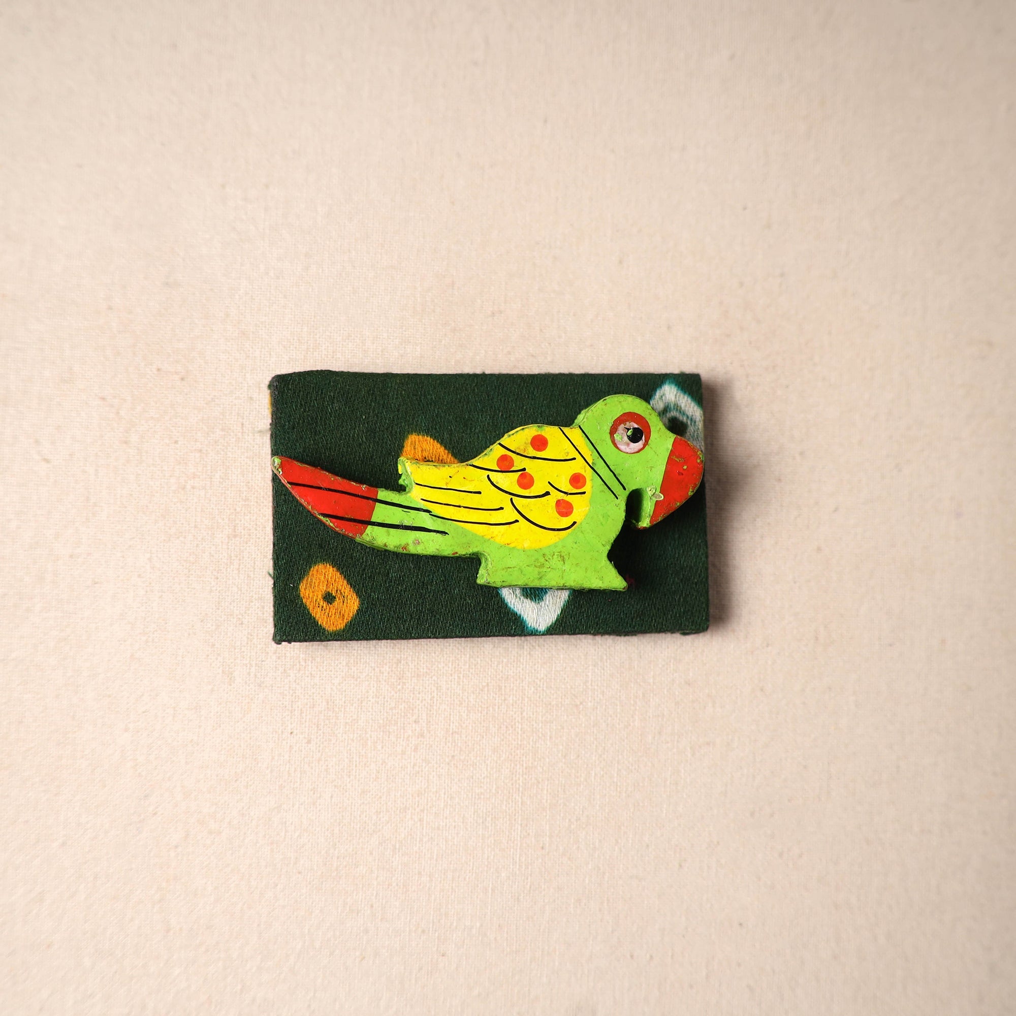 Multicolor - handmade fabart wooden magnet 71 - handcrafted