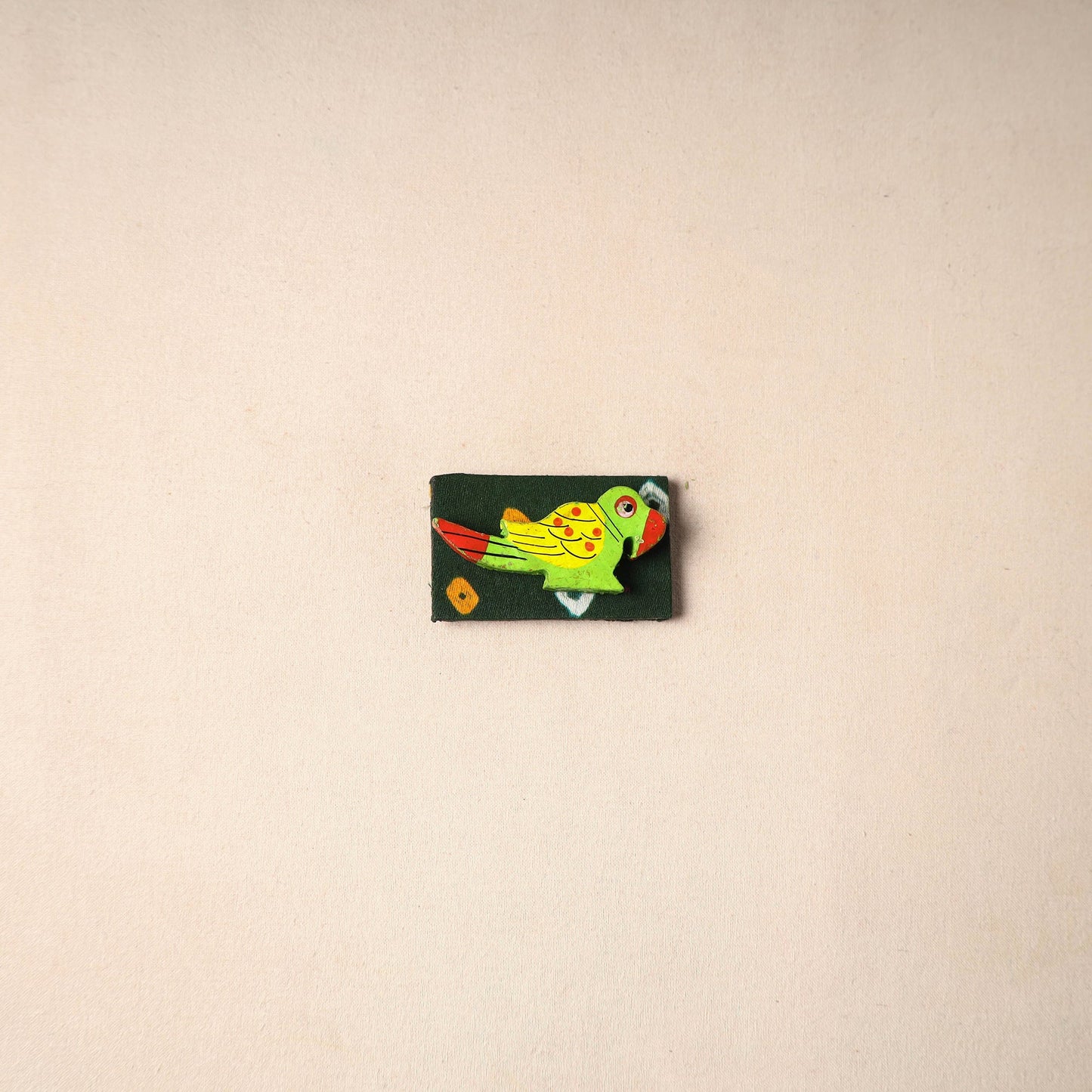 Multicolor - handmade fabart wooden magnet 71 - handcrafted