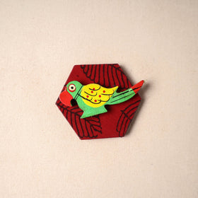 Multicolor - handmade fabart wooden magnet 72 - handcrafted