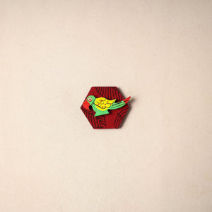 Multicolor - handmade fabart wooden magnet 72 - handcrafted