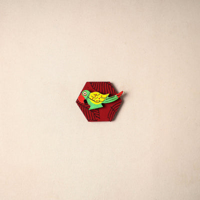 Multicolor - handmade fabart wooden magnet 72 - handcrafted