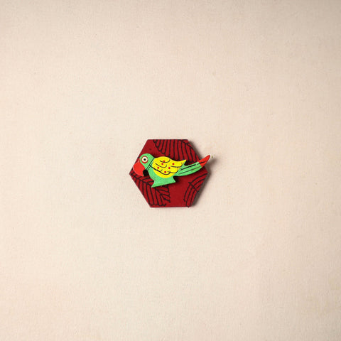 Multicolor - handmade fabart wooden magnet 72 - handcrafted