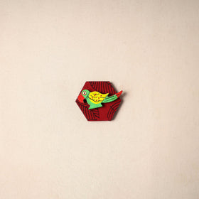 Multicolor - handmade fabart wooden magnet 72 - handcrafted