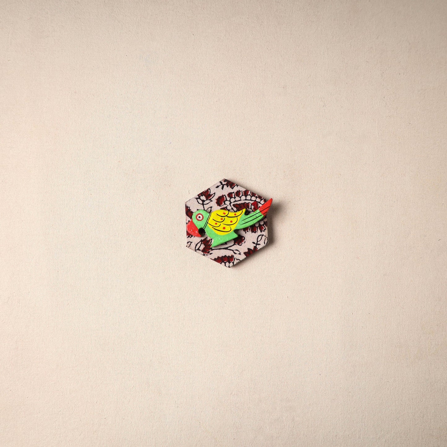 Multicolor - handmade fabart wooden magnet 73 - handcrafted