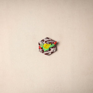 Multicolor - handmade fabart wooden magnet 73 - handcrafted