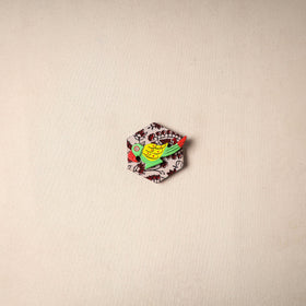 Multicolor - handmade fabart wooden magnet 73 - handcrafted