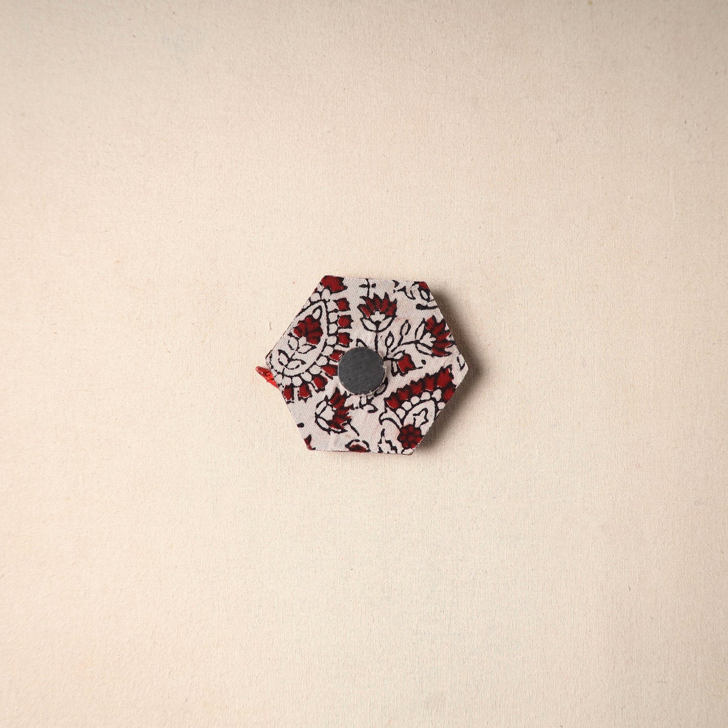 Multicolor - handmade fabart wooden magnet 73 - handcrafted