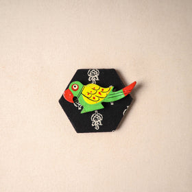 Multicolor - handmade fabart wooden magnet 74 - handcrafted