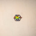 Multicolor - handmade fabart wooden magnet 76 - handcrafted
