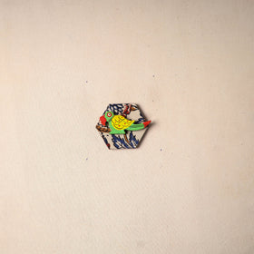Multicolor - handmade fabart wooden magnet 76 - handcrafted
