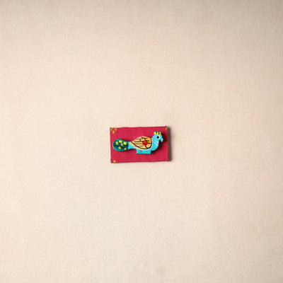 Multicolor - handmade fabart wooden magnet 77 - handcrafted