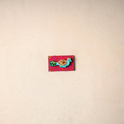 Multicolor - handmade fabart wooden magnet 77 - handcrafted
