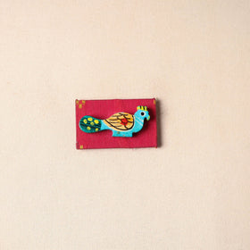 Multicolor - handmade fabart wooden magnet 77 - handcrafted