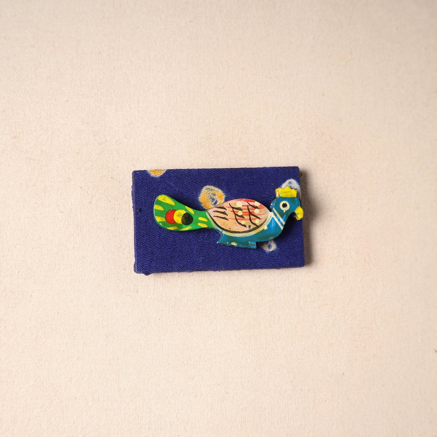 Multicolor - handmade fabart wooden magnet 78 - handcrafted