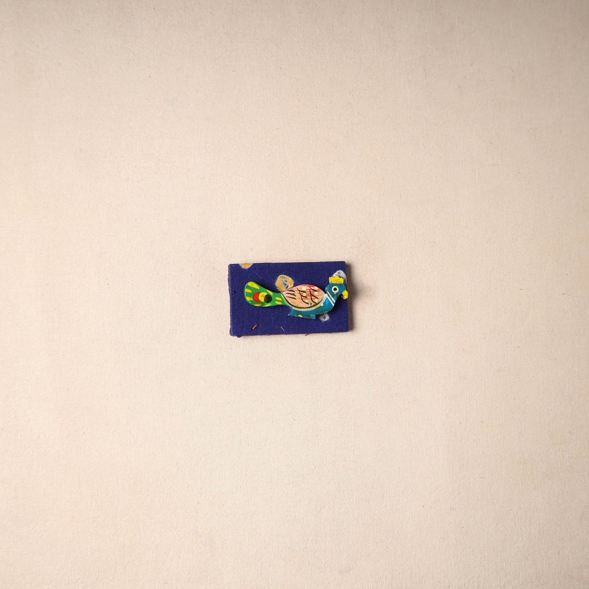 Multicolor - handmade fabart wooden magnet 78 - handcrafted