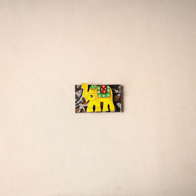 Multicolor - handmade fabart wooden magnet 79 - handcrafted