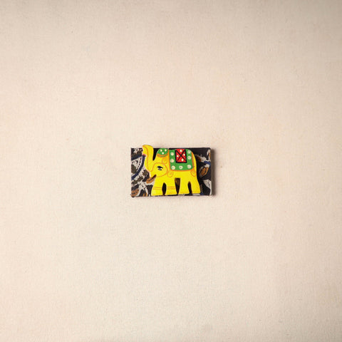 Multicolor - handmade fabart wooden magnet 79 - handcrafted