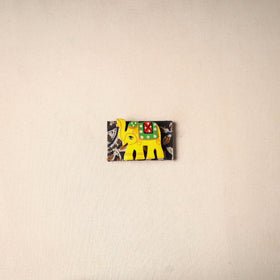 Multicolor - handmade fabart wooden magnet 79 - handcrafted