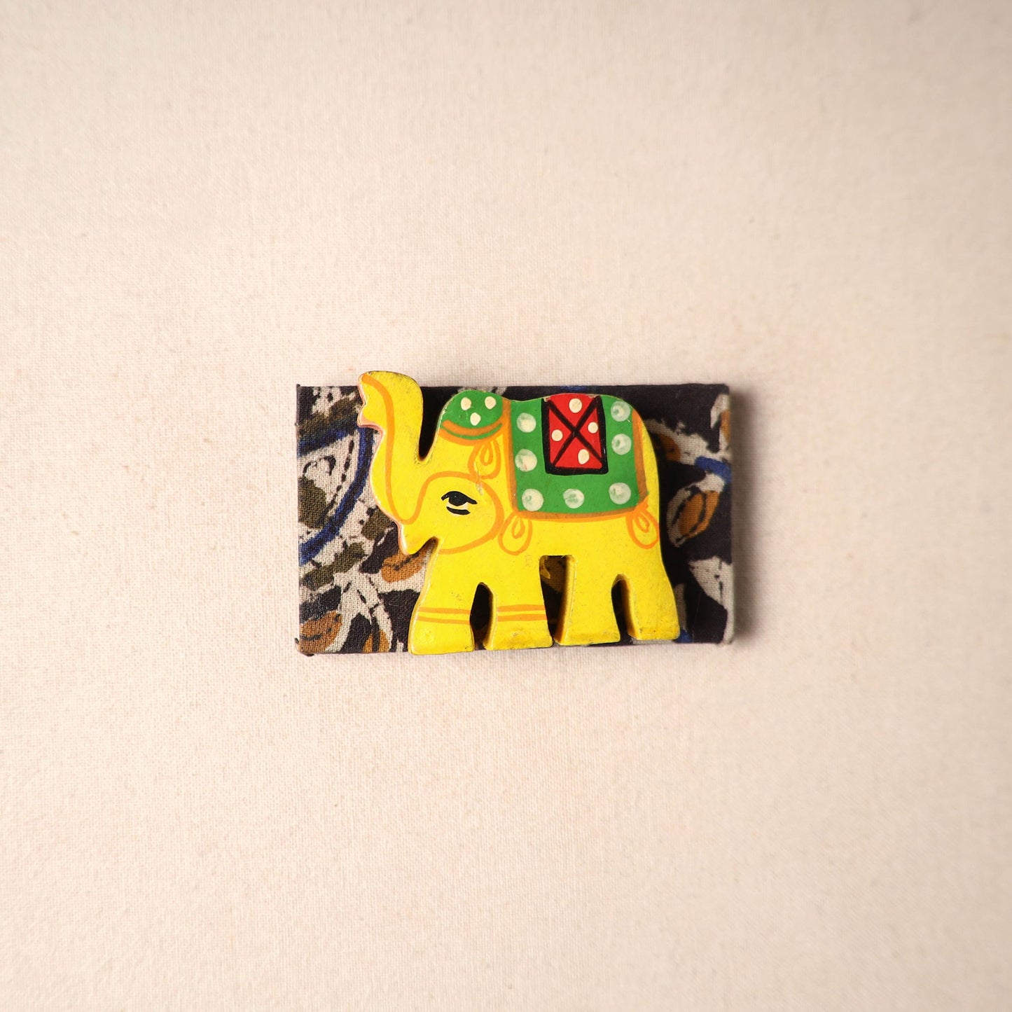 Multicolor - handmade fabart wooden magnet 79 - handcrafted