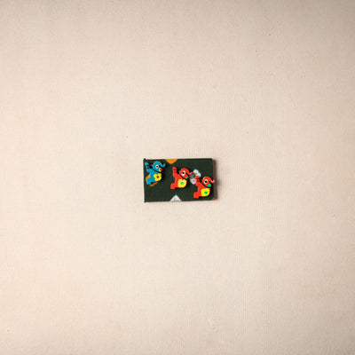 Multicolor - handmade fabart wooden magnet 80 - handcrafted