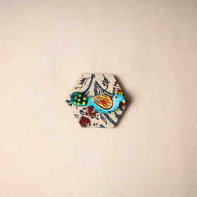Multicolor - handmade fabart wooden magnet 81 - handcrafted