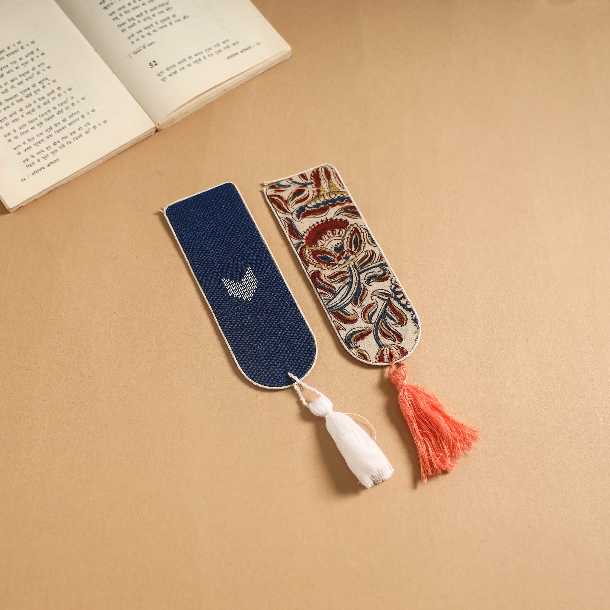Handmade fabric bookmark with tassel (set of 2) 12