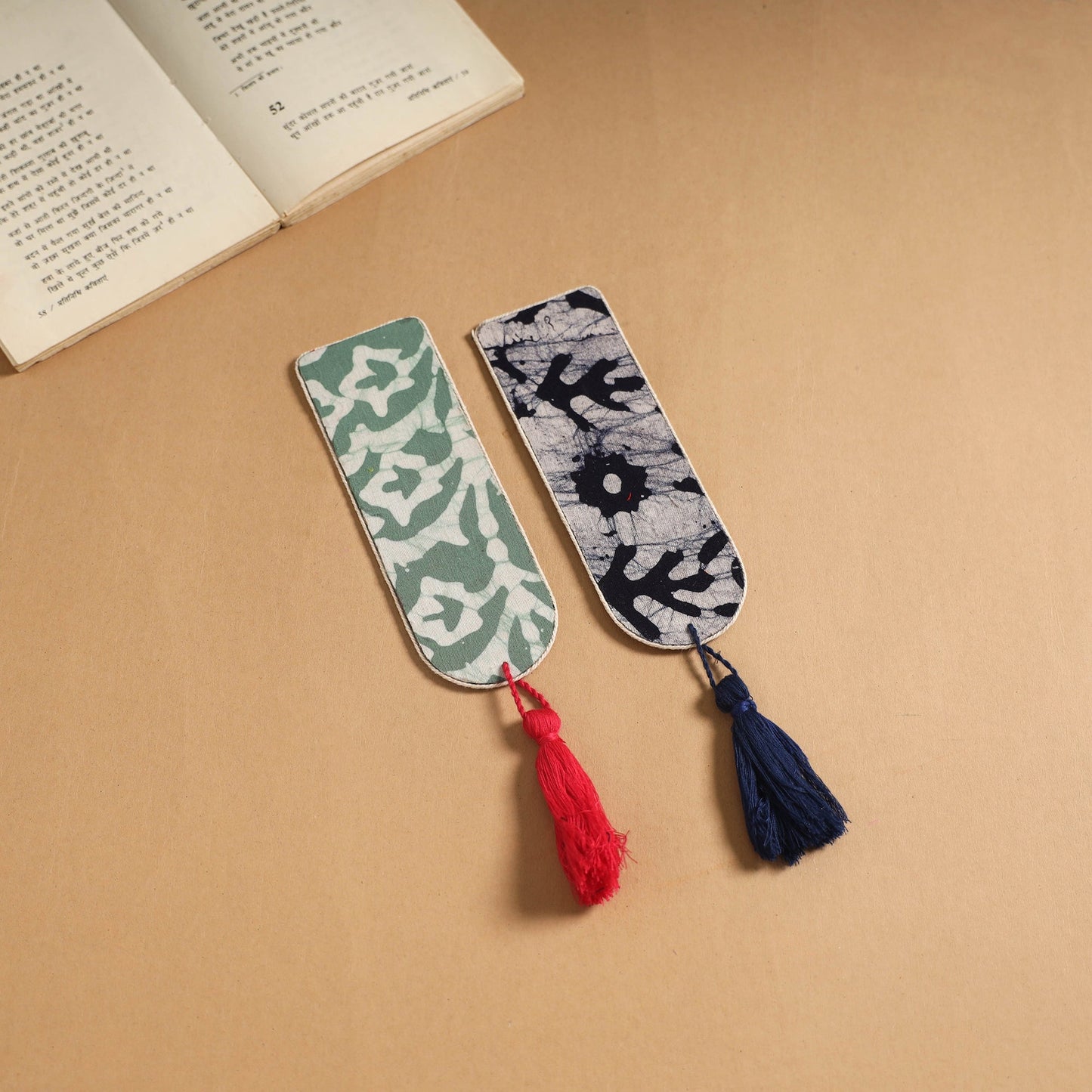Handmade fabric bookmark with tassel (set of 2) 15