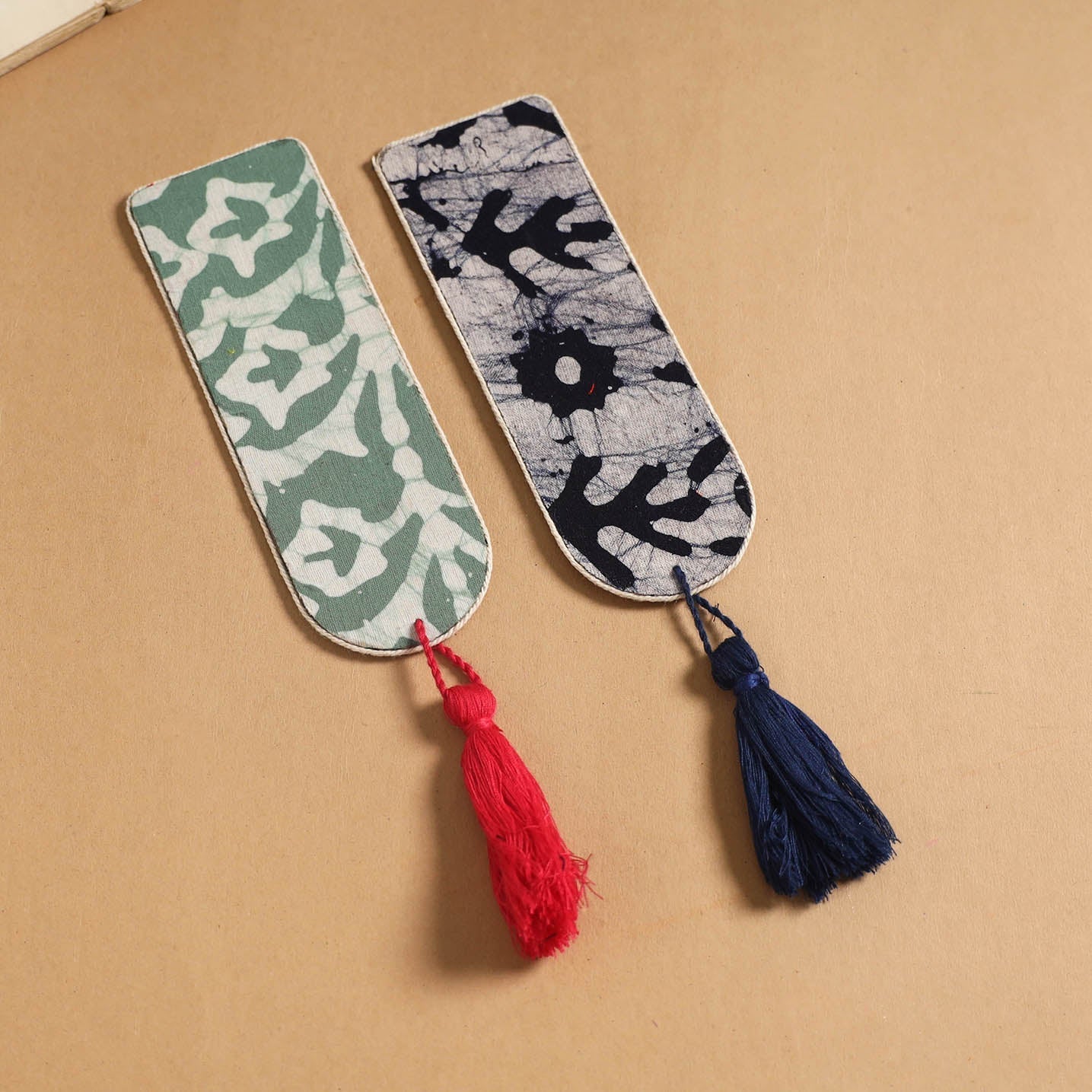 Handmade fabric bookmark with tassel (set of 2) 15